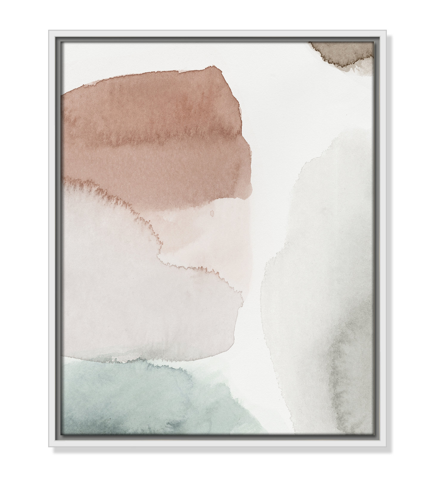 Weslyn "Hopeful II" Painting, White Framed, 21.5" H x 17.5" W x 2" D