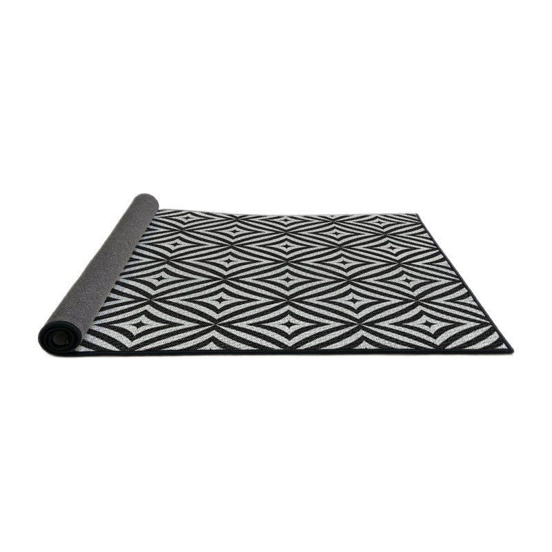Tapis gris/zone noire à motifs West Bridgewater, Rond 5 pi