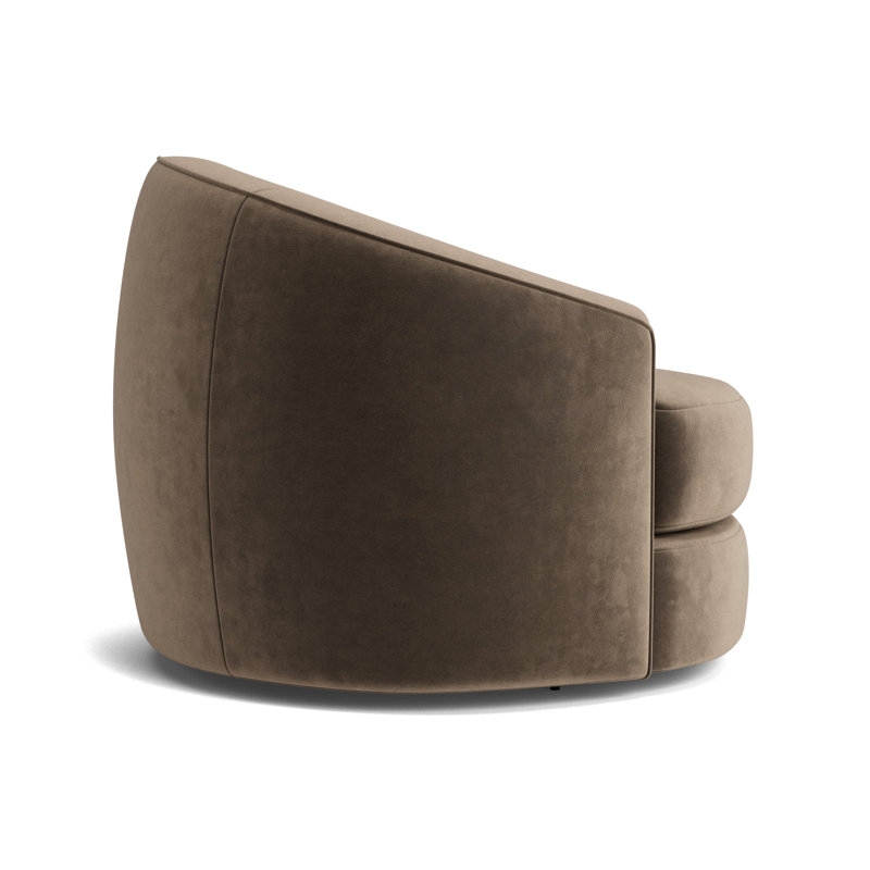 Giselle Full Swivel Chair, Performance Velvet - Otter