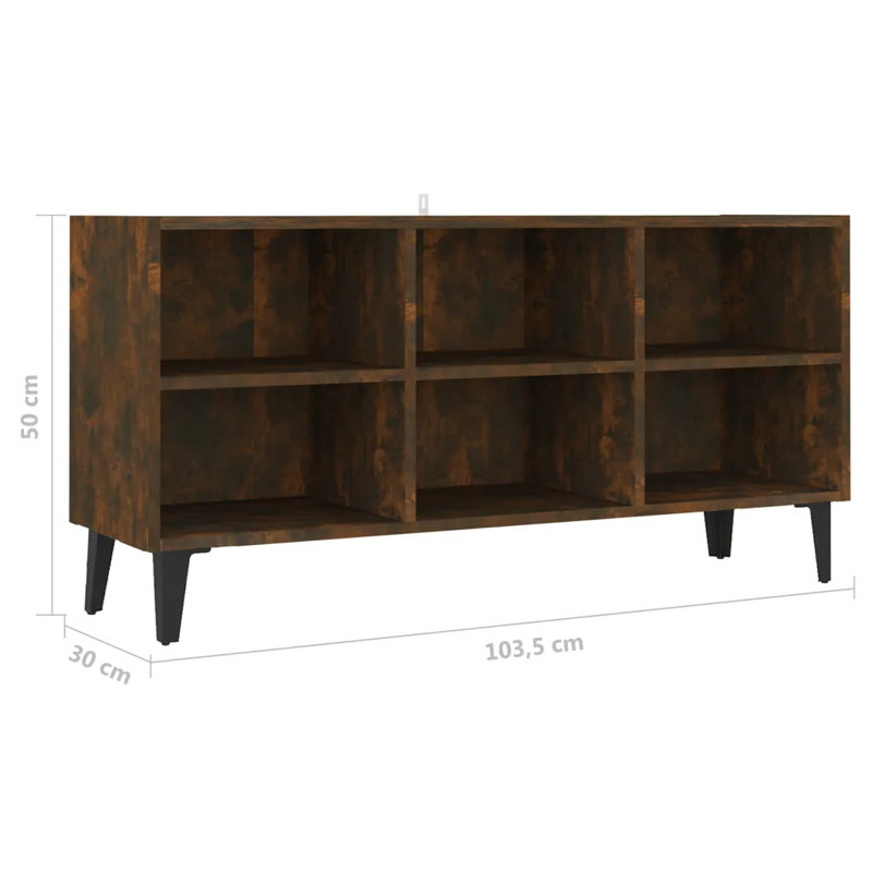 Deca Unfinished TV Stand for TVs up to 28", Smoked Oak