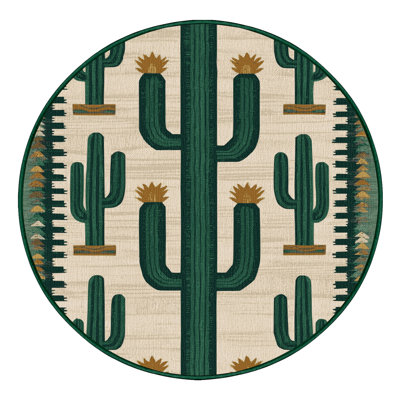  Tapis lavable à motif cactus du Sud-Ouest
