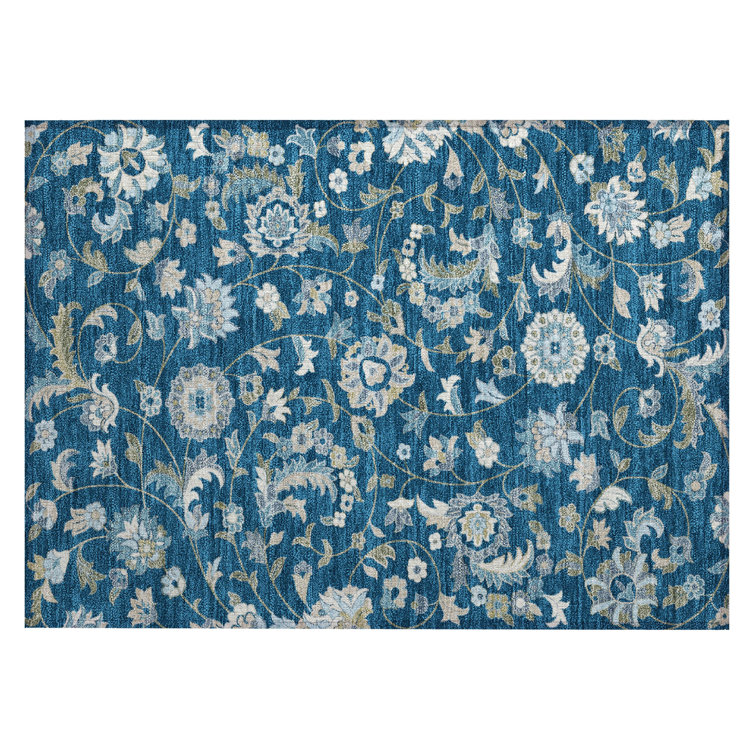Machine Washable Indoor/Outdoor Chayden ACN1006 Navy 2'6" x 3'10" Rug