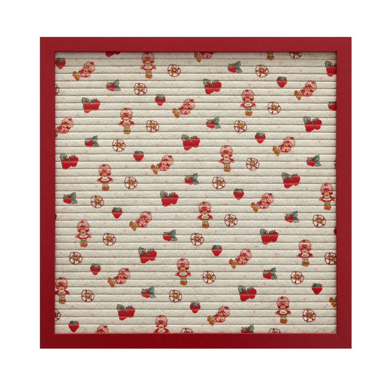 Bloc-notes Strawberry Shortcake 12 po x 12 po avec cadre en panneau de fibres à densité moyenne, comprenant 145 caractères