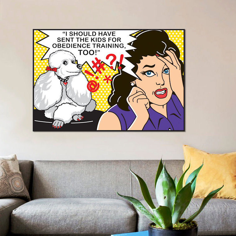 «Obedience Training», impression sur toile, H 12 po x l 18 po x P 1,5 po, Pas de tapis, Toile tendue