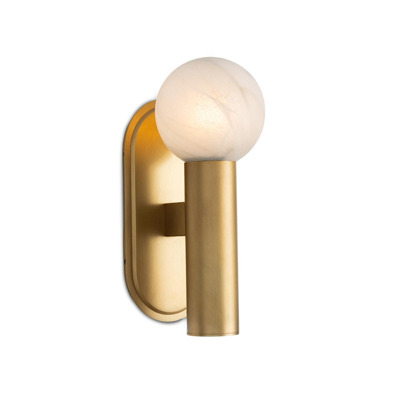 Dion Sconce (Polished Nickel), Natural Brass