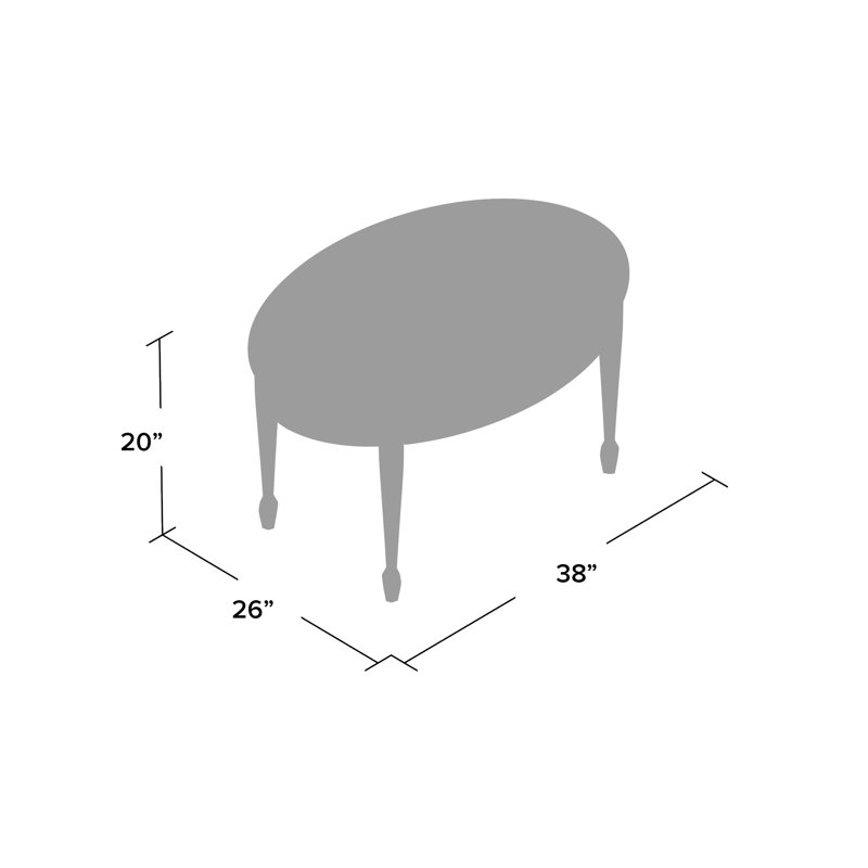 Cherry Oval Wood Coffee Table with Maple Inlay
