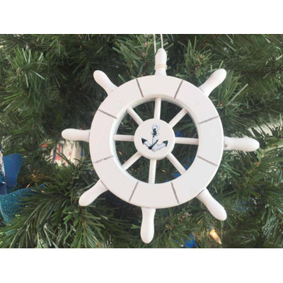 6'' Wood Coastal Holiday Shaped Ornament