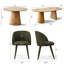 Ensemble de table de salle à manger extensible moderne de 47 à 83 po avec fauteuils rembourrés Modern-157072875-157072877