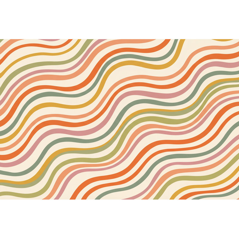 Papier peint rétro Mid Mid Modern, 100 po x 96 po, Non tissé