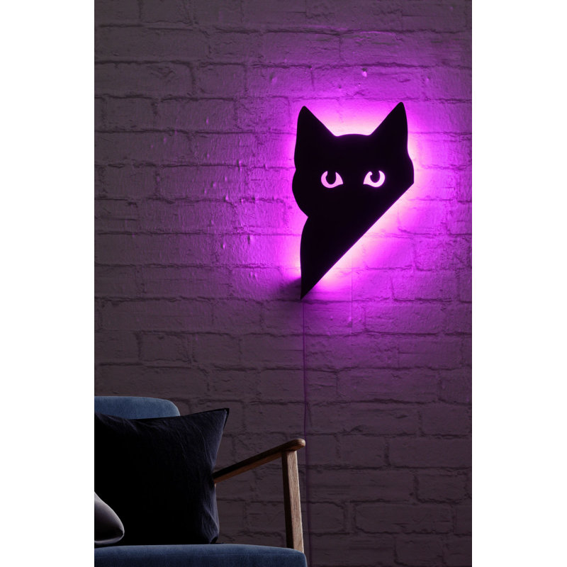 Élégant éclairage DEL décoratif, couleur rose, 9,1 po x 14,2 po | Base de panneau de fibres à densité moyenne noire (épaisseur de 0,1 pouce) | 60 DEL / m, sortie 12 V CC 1 A, longueur de cordon de 12,2 pi | Système de suspension murale intégré, décoration intérieure élégante et fonctionnelle