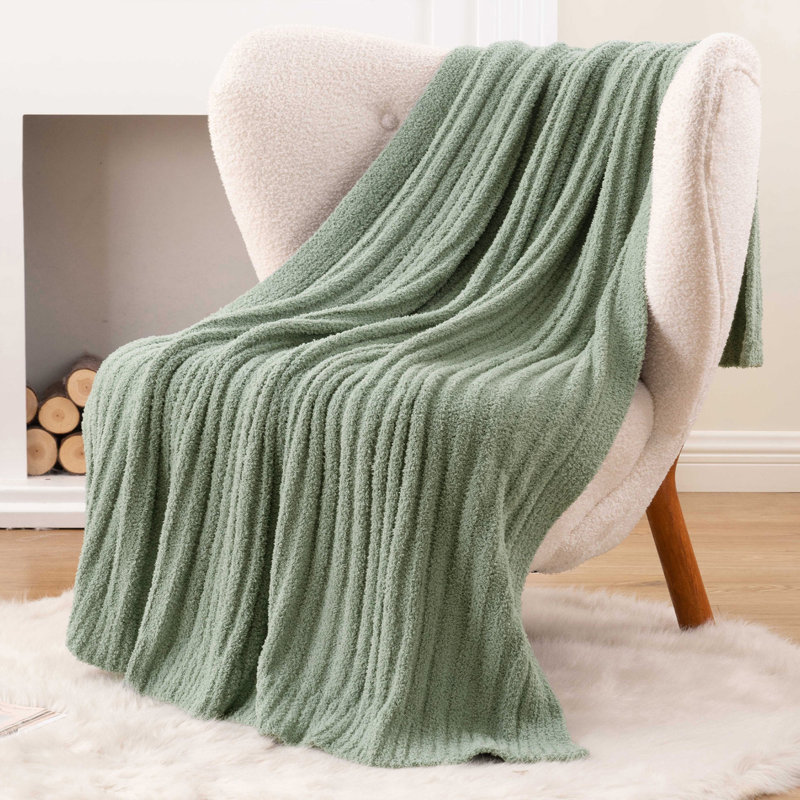 Couverture décorative légère et confortable pour canapé, 50 po x 60 po, Sauge