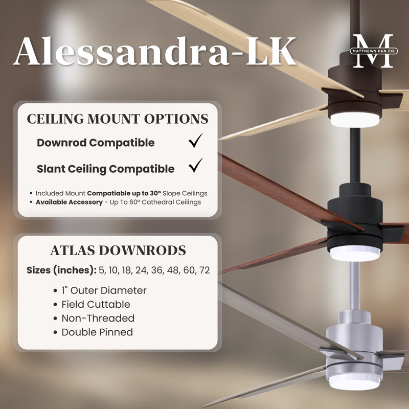 Alessandra - Three Blade Transitional Ceiling Fan -LED, Brushed Nickel, 42", Barnwood Tone
