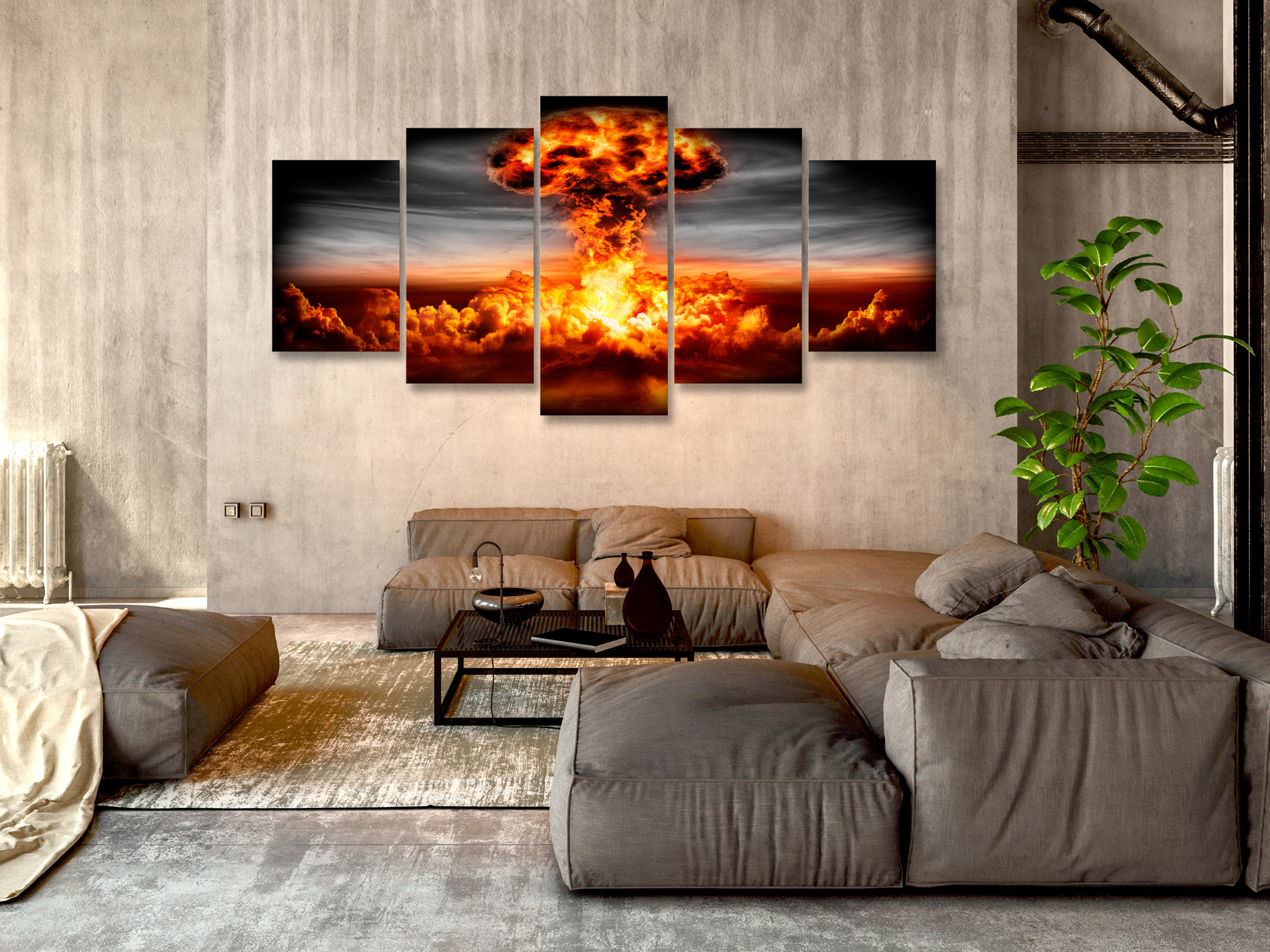 Exploding Wall Poster Artgeist Explosion Wall Art Print on Canvas | Wayfair.co.uk