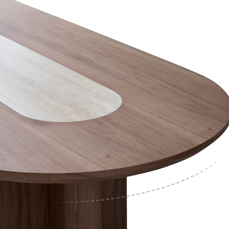 Retro Oval Dining Table., 29.92"H x 86.61"L x 35.43"W