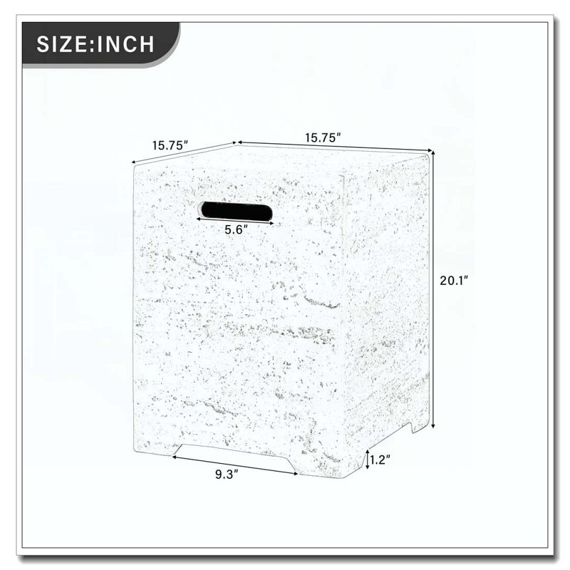 Table de couverture de réservoir de propane 15,75 po MGO, support de réservoir de propane léger 20 lb avec poignées des deux côtés