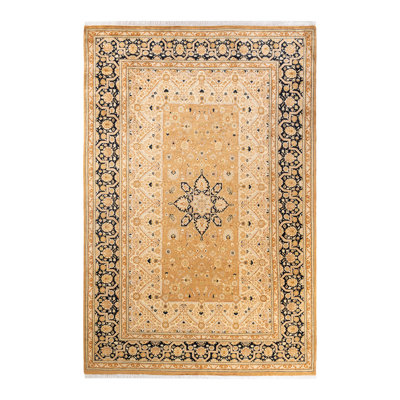 Tapis unique en laine noué à la main 6 pi 2 po x 9 pi 2 po nouvel âge Hayner