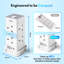 Vonhaus Tower Extension Lead, 8 Plug Cable W/ 2 Usb-C Ports & Fast Charging-112965422