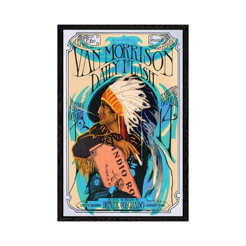 Van Morrison by Radio Days - Floater Frame Gallery-Wrapped Canvas Giclée on Canvas, 66.04 cm H x 45.72 cm W, Black