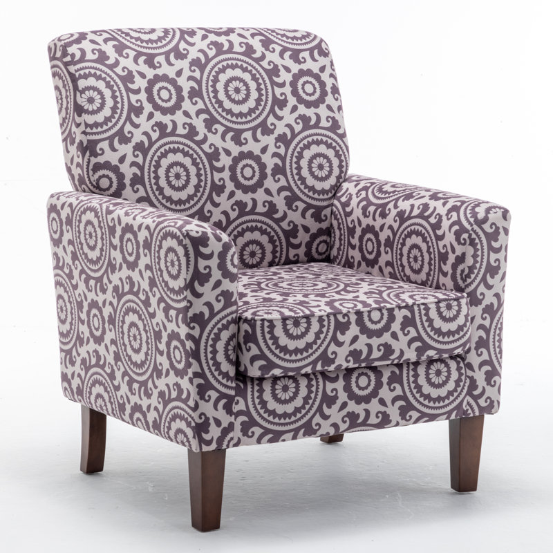 Zona Upholstered Armchair, Purple Polyester