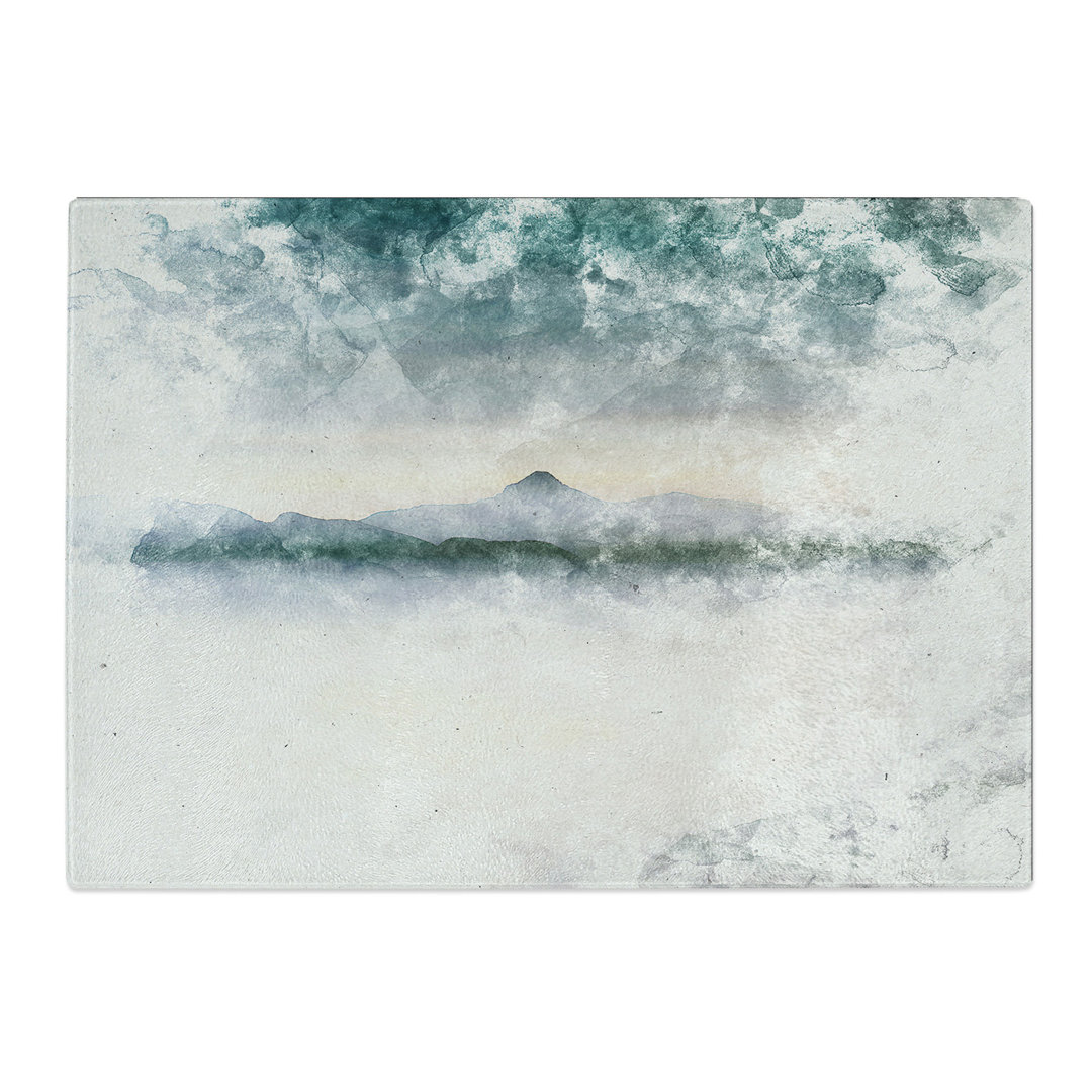 Tempered Glass Misty Mountains in Italy Chopping Board