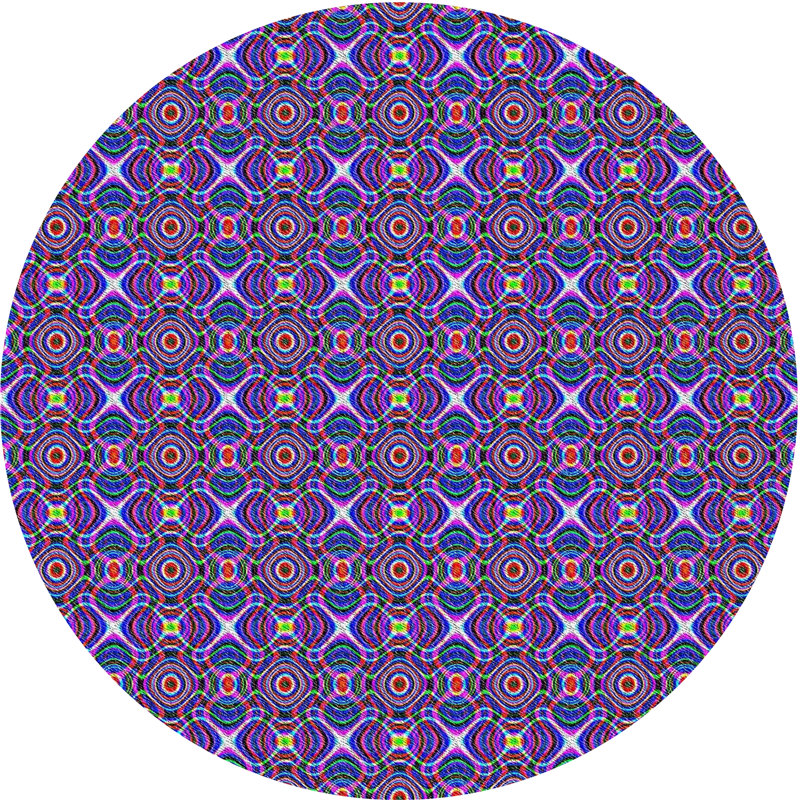 Tapis de zone mauve à motifs, Rond 5 pi