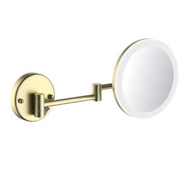 Circular LED Wall Mount One Side 5x Magnifying Makeup Mirror