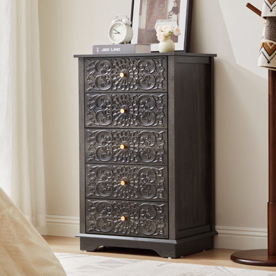 Commode embossée à 5 tiroirs l 20,07 po