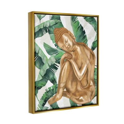Motif de feuilles tropicales, art de giclée de Bouddha par Lil 'Rue