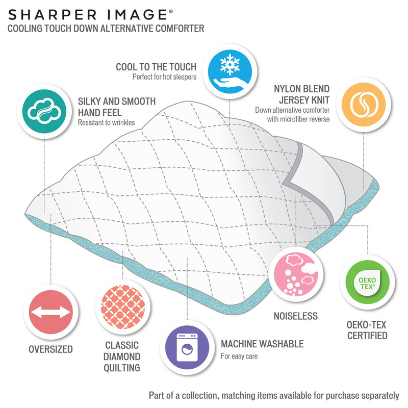 Sharper Image Cooling Touch Oversized Down Alternative Comforter, King / Cal King Comforter
