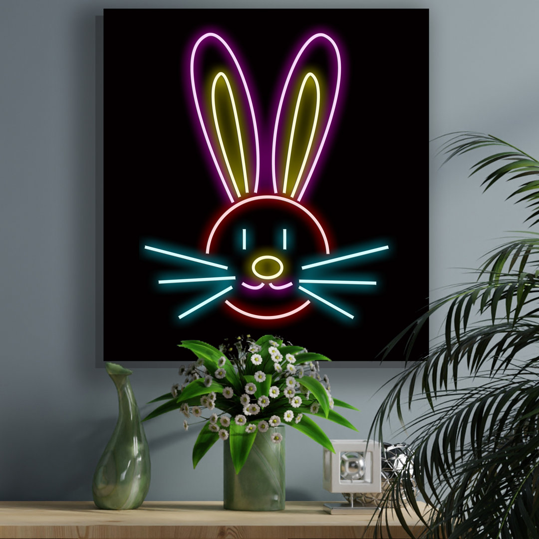 Wanddekoration Neonschild Bunny