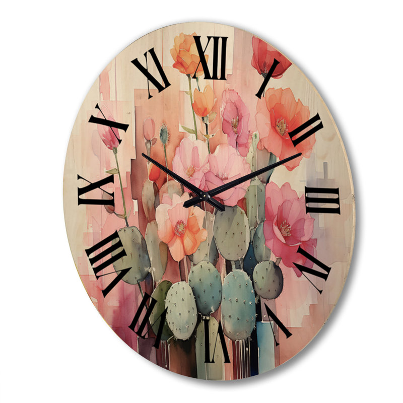 Horloge murale surdimensionnée en acrylique rose II, Très grand
