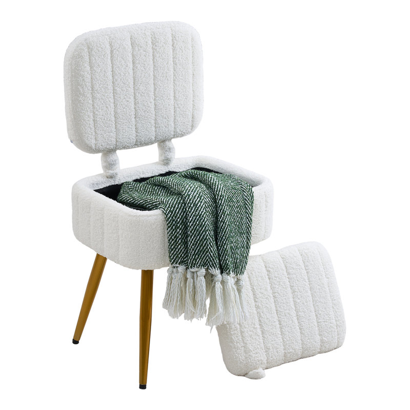Wood Accent Stool, White