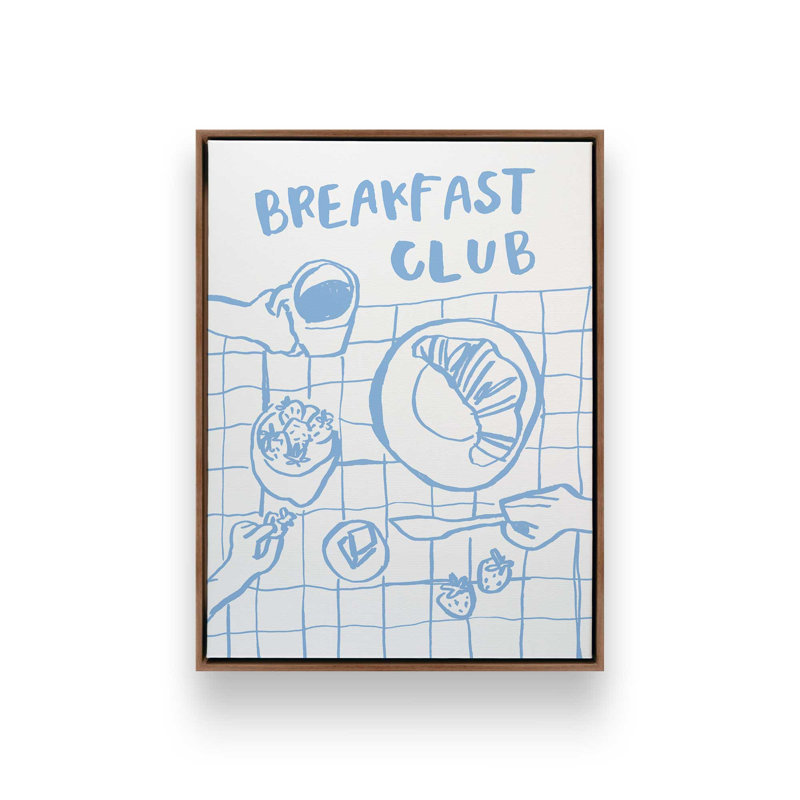 «Breakfast Doodles III White» par Jenaya Jackson, reproduction d'art, L 30 x H 40, Brun, Toile avec cadre