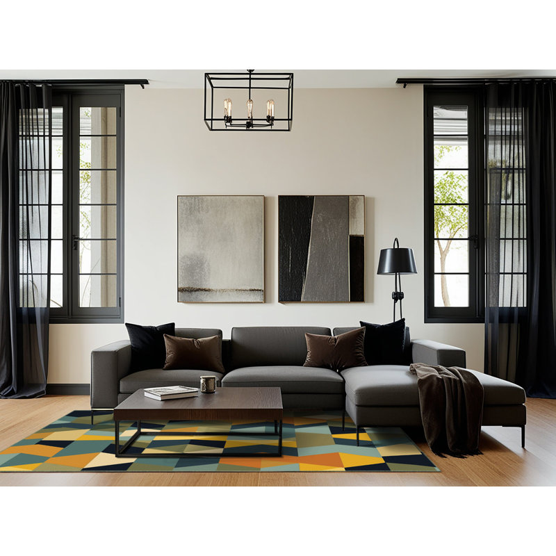 Terra Pixels Rug, Square 5'