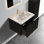 Meuble-lavabo de salle de bain 24 po - Chêne noir rayé, lavabo en céramique blanche, texture pratique en chêne, élégance