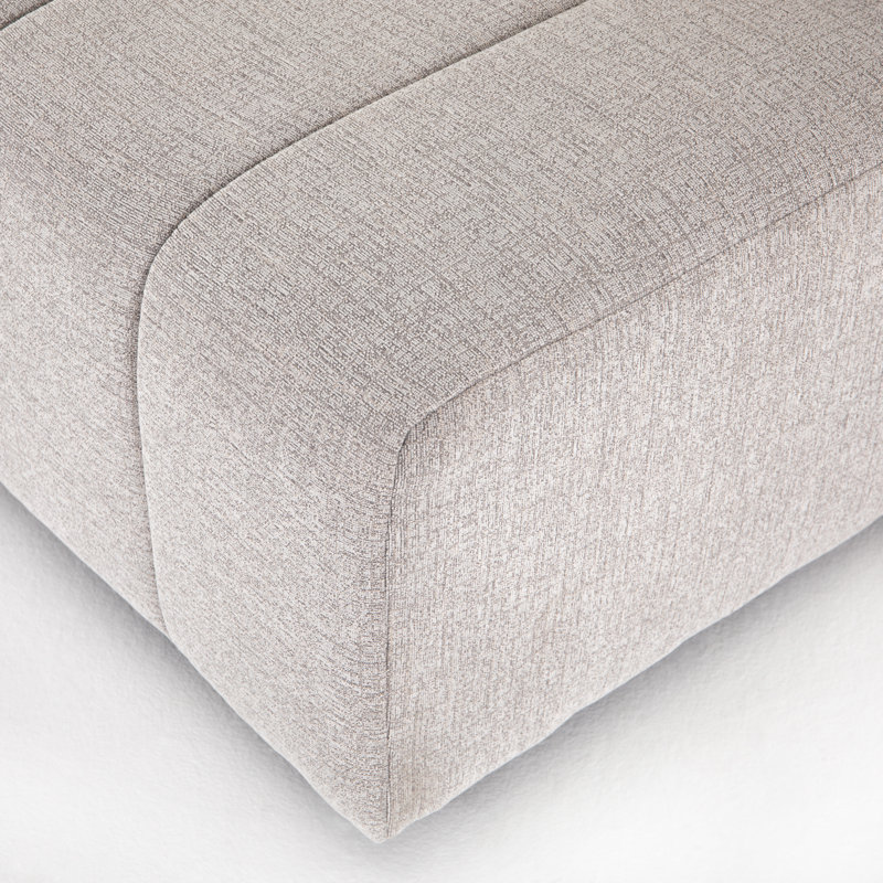 Grayson 88" Left Hand Facing Modular Sectional, Left Hand Facing, Gray Polyester