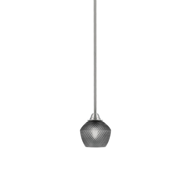 Mini-luminaire suspendu en verre 6 po Mukkesh, Nickel brossé, Noir