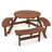 Mistie Farmhouse Outdoor Round Picnic Table with 2" Diameter Umbrella Hole-1848435253