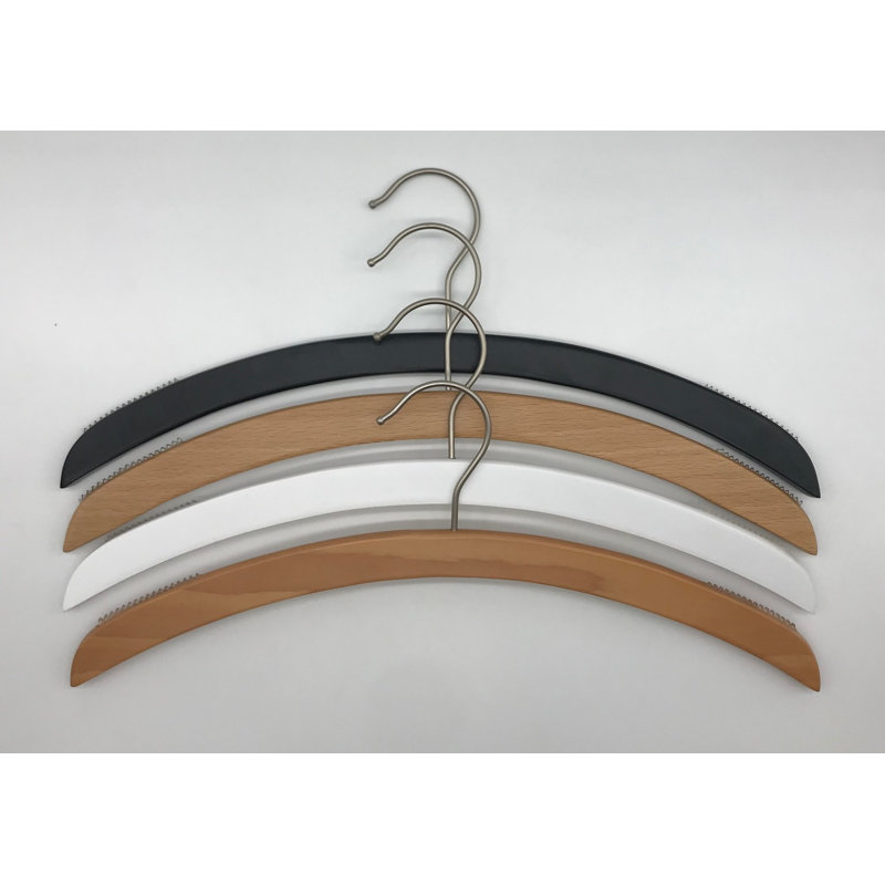 Cintre rétro en bois antidérapant pour robe / chandail / chandail, Naturel