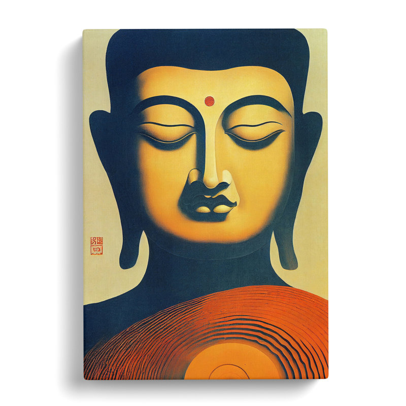 Buddha Aglow - Wrapped Canvas Print, 50cm H x 35cm W x 3cm D