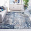 Tapis rond bleu marine / gris à motif abstrait-977115759
