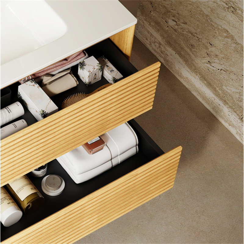 BRON 30" Bathroom Vanity With Sink, Light Oak
