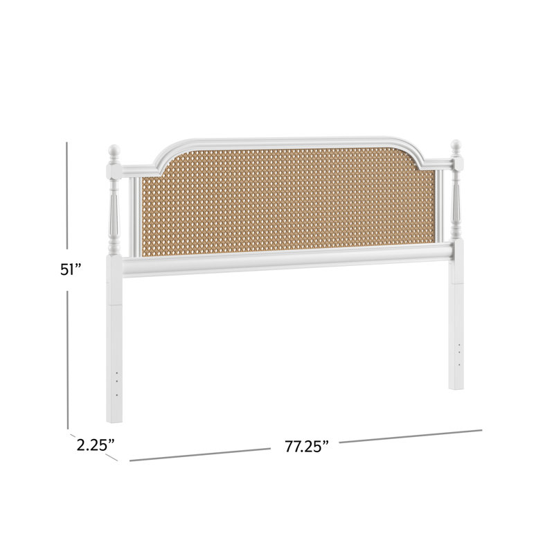 Elyse Solid Wood Headboard, King, White/Brown