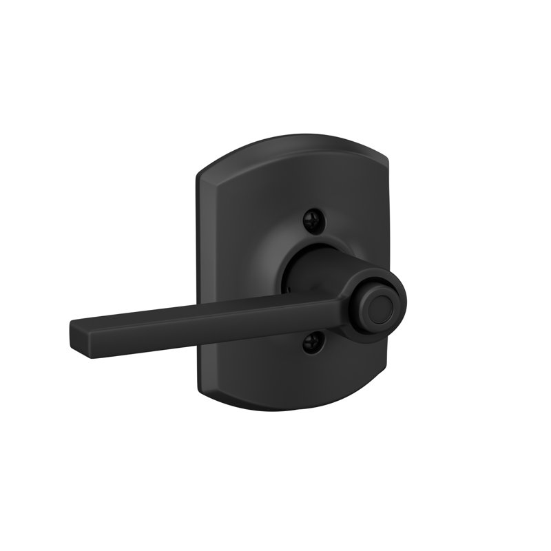 Latitude Privacy Leverset with Greenwich Rosette, Matte Black, Privacy (Bed & Bath)