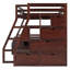 Lit mezzanine double avec 7 tiroirs, 2 tablettes et bureau - Espresso
