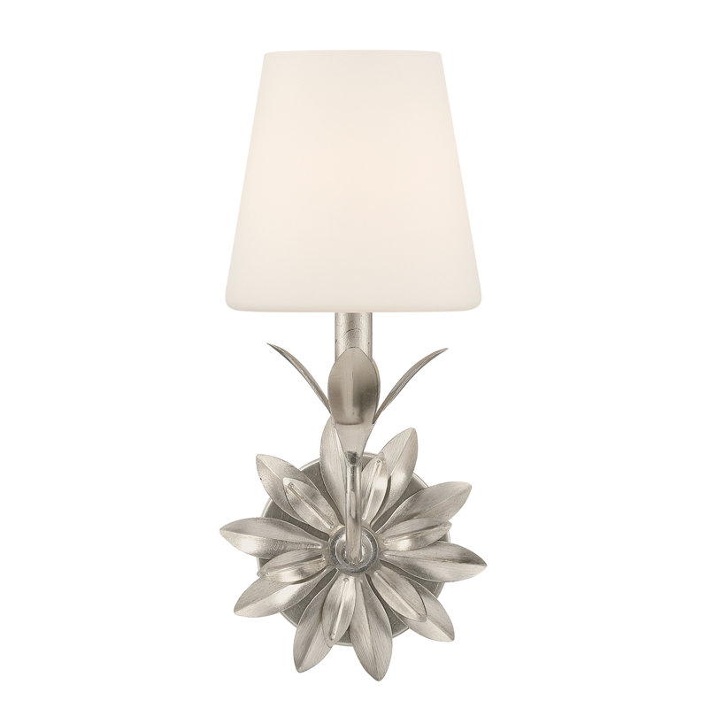 Broche 1 Light Sconce, Antique Silver