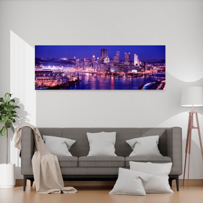 Usa, Pennsylvania, Pittsburgh At Dusk Contemporary City Wall Art