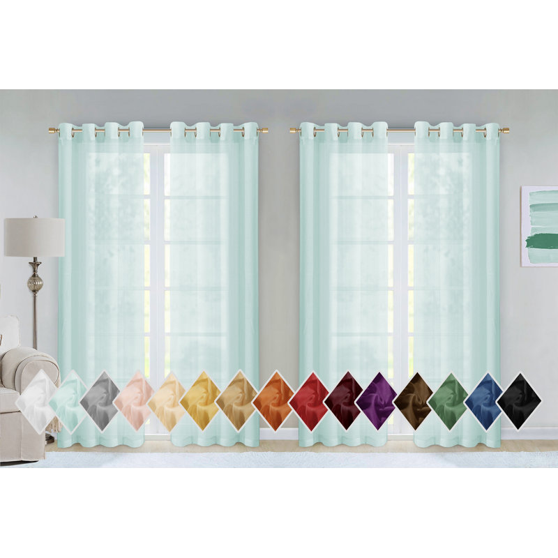 Rideau transparent synthétique, Turquoise