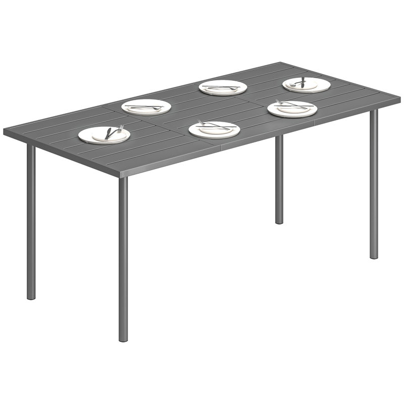 Rectangular Metal Outdoor Dining Table , 165cm cm W 80cm cm D