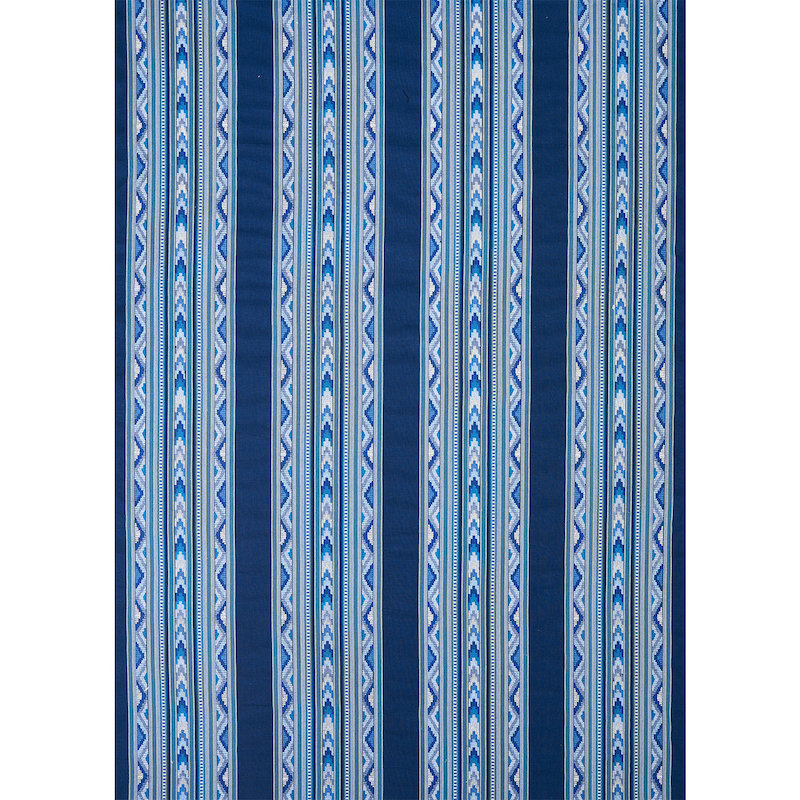 Zarzuela Stripe Embroidery Fabric, Blue/ Dark Blue/ White